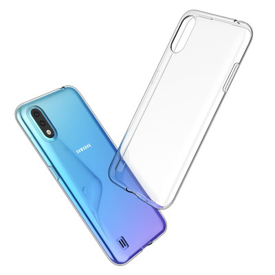 Ốp lưng dẻo silicon cho Samsung Galaxy A01 hiệu Ultra Thin (siêu mỏng 0.6mm, chống trầy, chống bụi) - Hàng nhập khẩu