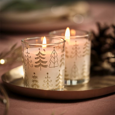 Cốc nến | JYSK Ametrin | paraffin/thủy tinh | vàng/bạc | DK5,5xC6,5cm