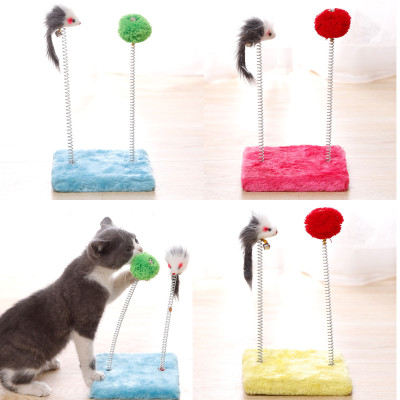 Đồ chơi bàn bông thú nhún cho mèo nhỏ - genyo pet toy 209 ( màu giao ngẫu nhiên )