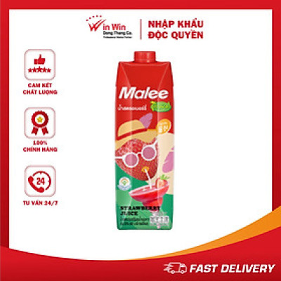 Nước Ép Hỗn Hợp Dâu Tây Và Nho Trắng Malee Tropical 1L - NK Thái Lan | 20% Strawberrry Juice Mixed White Grape Juice 1L