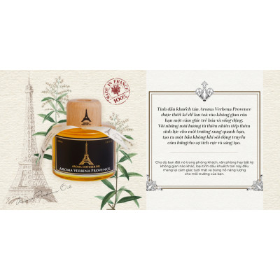 Verbena Provence - Tinh Dầu Thơm Phòng Que Gỗ, Nước Hoa Khuếch Tán Thiên Nhiên 100ml Cao Cấp, Sang Trọng