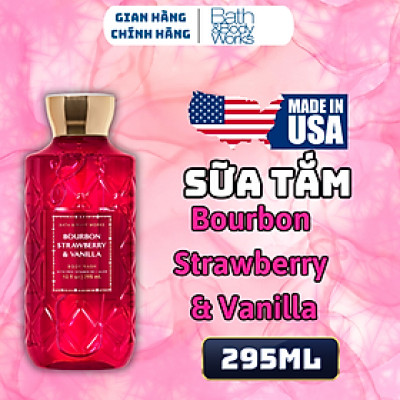 Body Mist Bath And Body Works Nam Nữ Chính Hãng Bourbon Strawberry & Vanilla, Xịt Thơm Body Toàn Thân Hương Nước Hoa