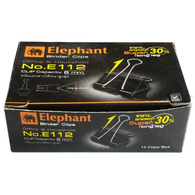 Hộp 12 Kẹp Bướm 19mm - Elephant E112