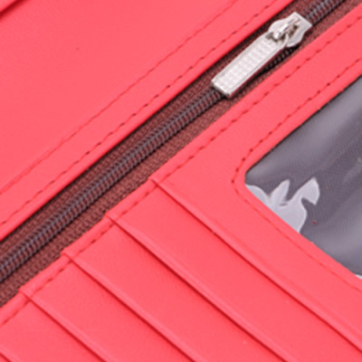 Ví nữ da bò cao cấp Huy Hoàng 3 gấp màu đỏ tươi HT3164