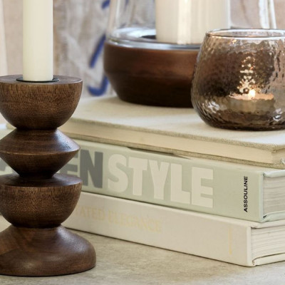 Chân nến | JYSK Janus | gỗ tự nhiên/thép | nâu | DK9xC14cm