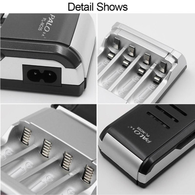 Bộ sạc pin PALO cho Pin sạc AA / AAA Ni-MH / Ni-Cd Màn hình LCD