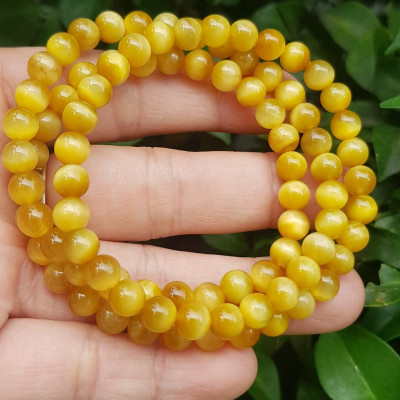 Vòng tay nữ đá mắt hổ tự nhiên vàng anh vip 6mm quấn tay 3 vòng đẹp vòng màu vàng anh tươi đẹp hợp nữ mệnh kim mệnh thổ mệnh thuỷ đeo tay may mắn xinh đẹp sang tay ạ