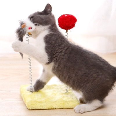 Đồ chơi bàn bông thú nhún cho mèo nhỏ - genyo pet toy 209 ( màu giao ngẫu nhiên )