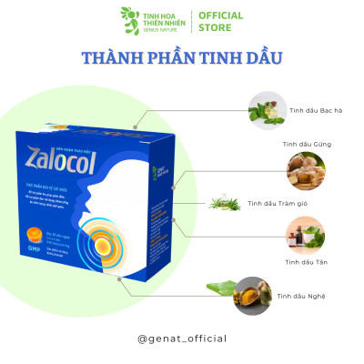 Combo 45 hộp viên ngậm ho thảo mộc Zalocol Hỗ trợ giảm đờm, giảm đau rát họng, khản tiếng do viêm họng, viêm phế quản (Hộp 20 viên) - Genat