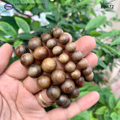 Vòng tay gỗ Thuỷ Tùng Thơm nức (BH672) Đắc Tài – Đắc Lộc – Đắc Bình An - May Mắn/ Vân gỗ đẹp - Bracelet of HAHANCO