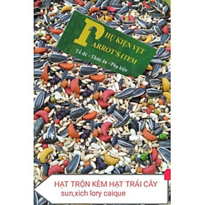 1KG HẠT TRỘN KÈM HẠT TRÁI cây (ZUPREEM) CHO DÒNG VẸT TRUNG NHƯ LORY, CAIQUE, SUN, XÍCH, RING NECK