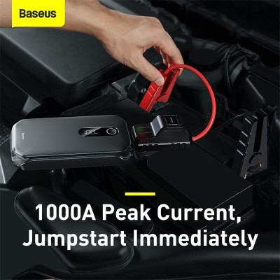  Bộ cứu hộ oto Baseus dung lượng 12000mAh công suất 1000A kiêm pin sạc dự phòng tích hợp màn hình kỹ thuật số [Hàng Chính Hãng]