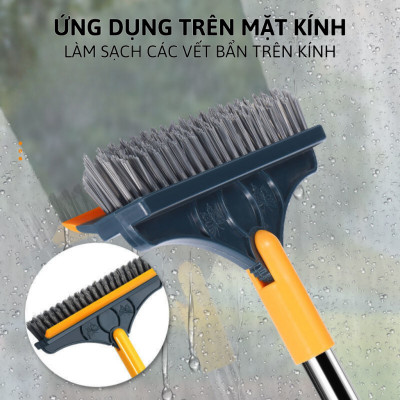 Chổi Chà Sàn Nhà Tắm Thông Minh Thiết Kế Đầu Gạt Nước Và Đầu Chổi Xoay 120 Độ Quét Nhà Siêu Sạch Mọi Góc Bẩn - dododios