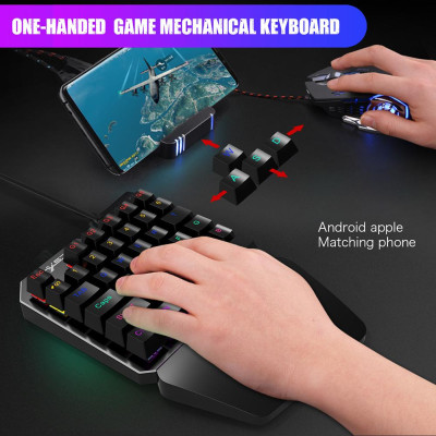 Bàn phím chơi game chuyên nghiệp một tay HXSJ J100 35 phím có dây USB thay thế cho game thủ PUBG LOL CS