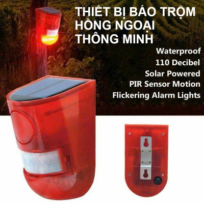 Báo Động Chống Trộjm Hồng Ngoại Loại Xịn – Không Dây, Dùng Pin Năng Lượng Mặt Trời Tiện Lợi, đèn trang trí