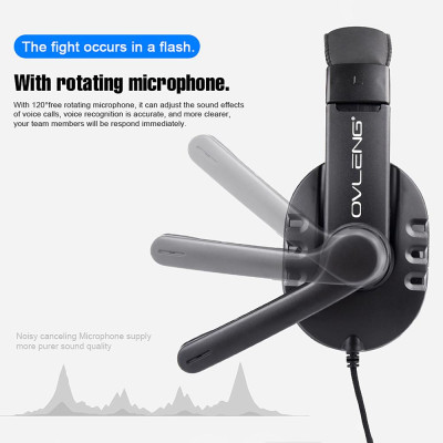 Tai nghe chơi game 3,5 mm VLENG P3 có micrô có thể điều chỉnh cho máy tính xách tay PC