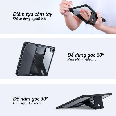 Ốp lưng XUNDD iPad Gen 9 / 8 / 7 ( 10.2-inch, 2021/2020/2019 ) Chống trầy, Chống sốc, Viền TPU, Mặt lưng chân đế - hàng nhập khẩu