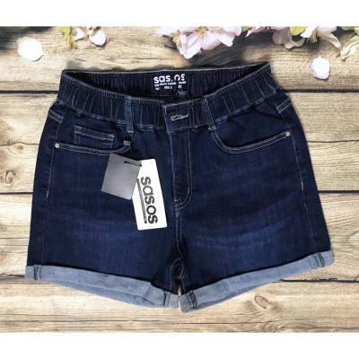 Quần short jean thun phía trươc dây kéo phía sau lưng thun có size đại hàng đẹp