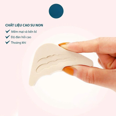 COMBO 2 CẶP Lót mũi giày cao gót cao su non đệm êm ngón chân MÀU ĐEN VÀ MÀU KEM