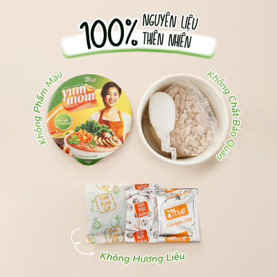 Cháo gạo lứt rong biển yến mạch ăn liền Yum Mom 45g TÂM MINH FOODS cho bé ăn dặm