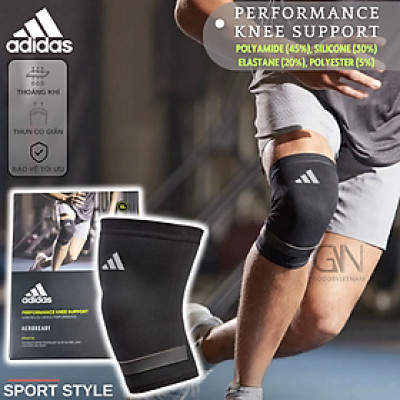 Bó Gối, Băng Gối Thun Co Giãn ADIDAS ADSU-1332NL Performance Knee Support (1 Cái) - Hàng Chính Hãng