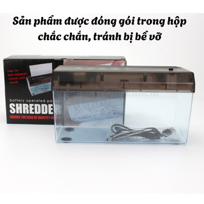 Máy hủy giấy / Máy hủy tài liệu dùng Điện USB hoặc chạy bằng pin FULLBOX-Dụng cụ cắt giấy cho văn phòng tại nhà 2 Khổ A4 và A6