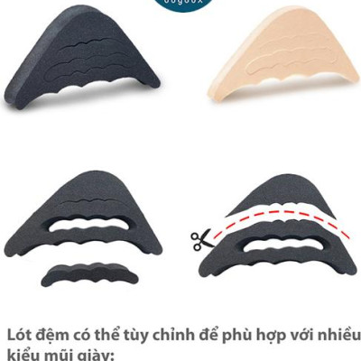 Combo 01 cặp lót mũi giày cao su non và 01 cặp lót gót chân 2 trong 1 - buybox - BBPK09&50