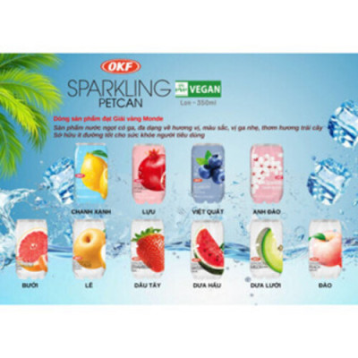 Nước ngọt có ga vị lê vàng (NƯỚC LÊ CÓ GA) OKF HÀN QUỐC 350ml