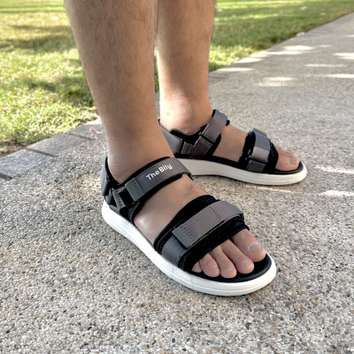 Giày Sandal Nam Nữ Unisex The BiLy Quai Ngang Dây Dù Đế Phylon Siêu Êm Nhẹ Màu Xám-BL10