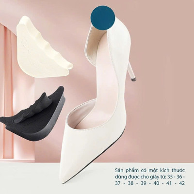 COMBO 2 CẶP Lót mũi giày cao gót cao su non đệm êm ngón chân MÀU ĐEN VÀ MÀU KEM