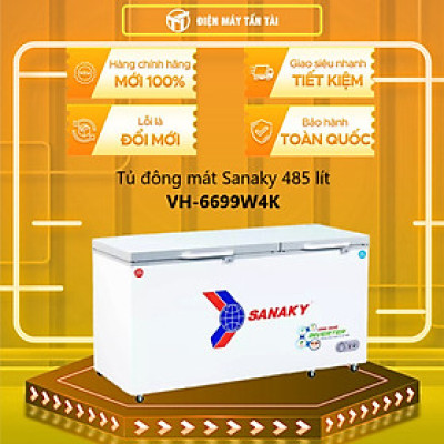 Tủ đông mát Sanaky Inverter 485 lít VH-6699W4K - Hàng chính hãng( Chỉ giao HCM)
