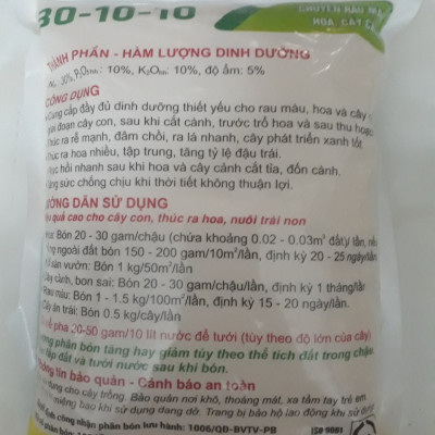 Phân bón đầu trâu 30-10-10 cao cấp giúp cây trồng nẩy chồi mập thân dày lá tăng trưởng mạnh
