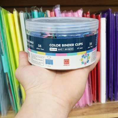 Hộp 24 Kẹp Bướm Màu 41mm - Hồng Hà 6642
