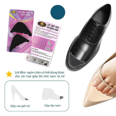 COMBO 2 CẶP Lót mũi giày cao gót cao su non đệm êm ngón chân MÀU ĐEN VÀ MÀU KEM