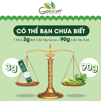 Bột cần tây nguyên chất Goce - 72g (24 gói x 3g) - Tan mỡ giảm cân