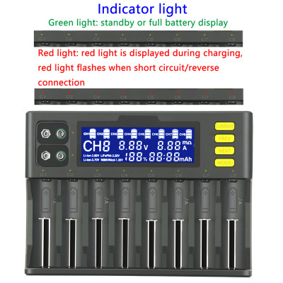 Bộ sạc pin LiitoKala lii-S8 Li-ion 3.7V NiMH 1.2V Li-FePO4 3.2V IMR 3.8V sạc cho 18650 26650 21700 26700 AA AAA