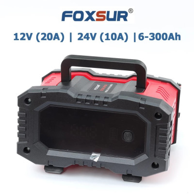 Sạc Bình FOXSUR 12V-24V - Hàng Nhật 300Ah, Thông Minh 7 Giai Đoạn Tự Ngắt, Phục Hồi Ắc Quy