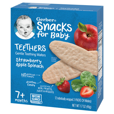 Bánh Gạo Gerber vị Dâu Táo Cải Bó Xôi 48g