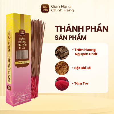 Nhang Trầm Nguyên Chất Bảo Trầm 30cm 180g | Tự Nhiên, An Toàn Sức Khỏe