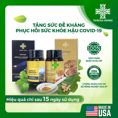 Combo viên uống thảo dược (kết hợp Đông Trùng Hạ Thảo + Nấm Vân Chi) - Giúp Bổ phổi, Bổ Thận, Tăng cường đề kháng và hệ miễn dịch