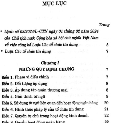 Luật Các Tổ Chức Tín Dụng