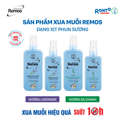 Dung dịch chống muỗi dạng phun sương Remos Mentholatum hương Sả Chanh 70ml