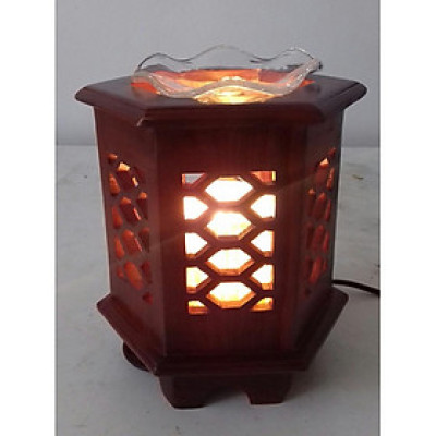 Đèn xông tinh dầu gỗ hương lục giác DLG-01