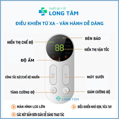 Đai [Máy] Massage Bụng Rung Lắc Hồng Ngoại Nhật Bản - Pin sạc - Chính Hãng Màu trắng - Giảm eo hiệu quả ,thon gọn cơ thể