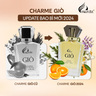 Nước hoa nam cao cấp, Charme Giò, hương trái cây, ngọt ngào, ấm áp, lưu hương lâu, độ tỏa hương xa, 100ml
