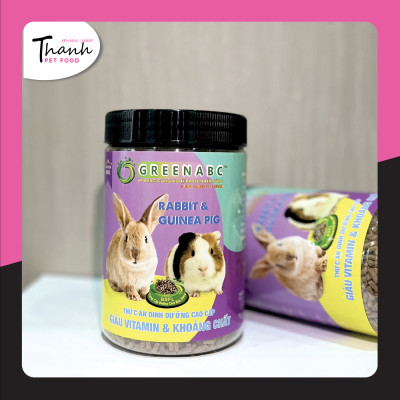 Thức ăn Thỏ Cảnh, Bọ Ú, Hà Mã Mini của nhãn GREENABC - Lông mượt, tiêu hóa tốt, tăng đề kháng, ăn ngon – Hộp 480g