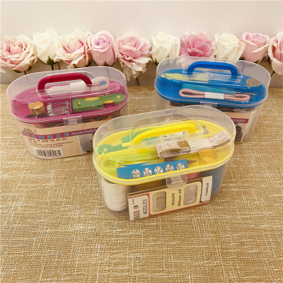 Hộp Kim Chỉ May Vá 2 Tầng – Có Kéo, Chỉ Màu, Kim, Khuy, Thước, Xỏ Kim,