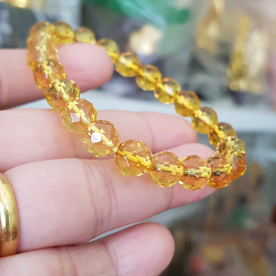 Vòng tay chuỗi đá thạch anh tự nhiên vàng tươi giác size nhỏ 8mm 22 hạt vòng hợp nữ mệnh kim thổ thuỷ đeo đẹp may mắn tốt cho sức khỏe, công việc hanh thông thuận lợi ạ món quà tặng ý nghĩa dành cho chính mình & người thân ạ