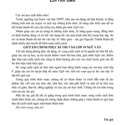 Giúp Em Chinh Phục Kì Thi Vào Lớp 10 Ngữ Văn