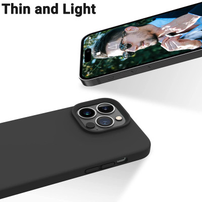 Ốp lưng silicon case cho iPhone 14 Pro Max (6.7 inch) siêu mỏng 0.3mm chống bám bẩn hiệu Memumi Liquid mặt lưng siêu mềm mịn, có gờ bảo vệ camera - hàng nhập khẩu